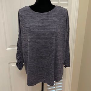 ALCHEMY THREAD Rouched Sleeve Top - 2X (purple grey)